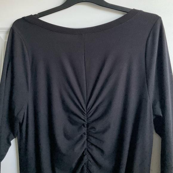 Black Jersey midi ruched dress, Torrid size 2, unworn - Picture 4 of 5